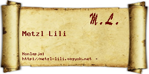 Metzl Lili névjegykártya